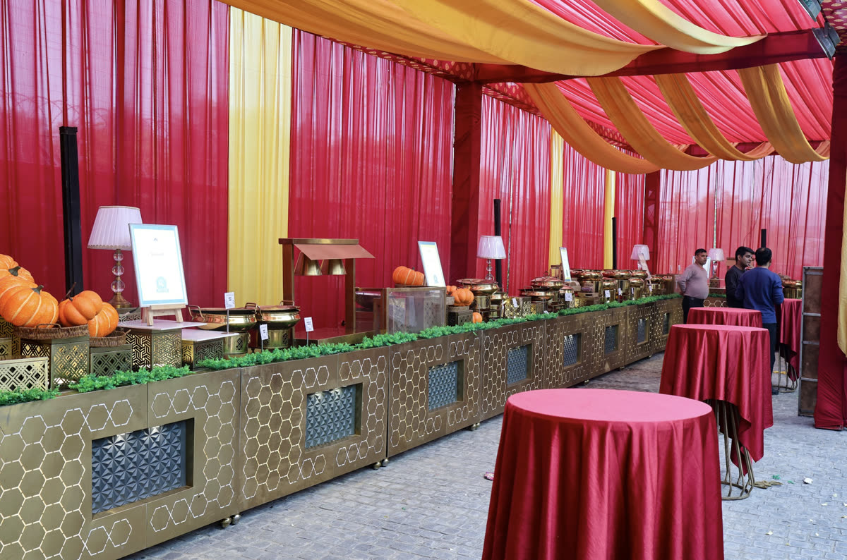 Outdoor buffet setup for events at Sidneyland Hill Retreat